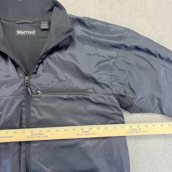 Marmot Windbreaker Jacket Mens XL Black DriClime Fleece Lined Full Zip High Neck - Picture 7 of 8